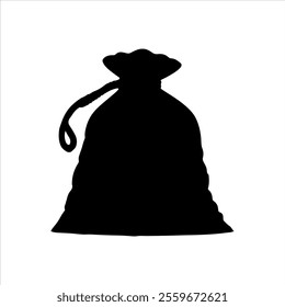 Black sack silhouette vector illustration on white background