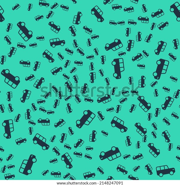Black Safari car icon isolated seamless pattern on\
green background. \
Vector