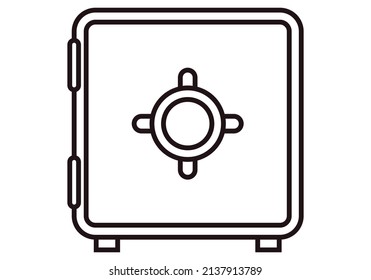 Schwarzer Safe-Kasten-Symbol auf weißem Hintergrund.
