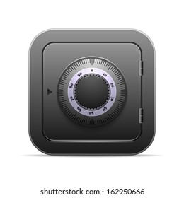 Black safe with coded lock, vector illustration