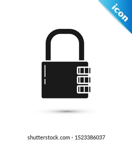 Black Safe combination lock icon isolated on white background. Combination padlock. Security, safety, protection, password, privacy.  Vector Illustration