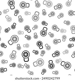 Icono de candado de combinación segura negra aislado patrón sin fisuras sobre fondo blanco. Candado combinado. Seguridad, seguridad, protección, Contraseña, privacidad.  Vector