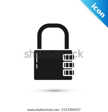Black Safe combination lock icon isolated on white background. Combination padlock. Security, safety, protection, password, privacy.  Vector Illustration