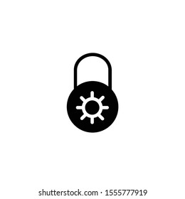 Black Safe combination lock wheel icon isolated on transparent background. Combination padlock. Security, safety, protection, password, privacy. Vector Illustration