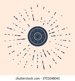 Black Safe combination lock wheel icon isolated on beige background. Protection concept. Password sign. Abstract circle random dots. Vector Illustration