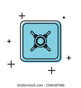 Black Safe icon isolated on white background. The door safe a bank vault with a combination lock. Reliable Data Protection.  Vector Illustration