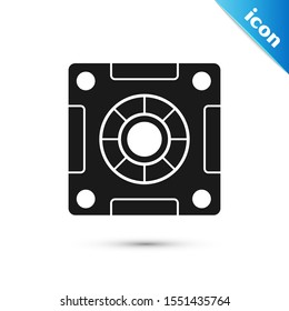 Black Safe icon isolated on white background. The door safe a bank vault with a combination lock. Reliable Data Protection.  Vector Illustration
