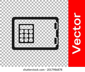 Black Safe icon isolated on transparent background. The door safe a bank vault with a combination lock. Reliable Data Protection.  Vector