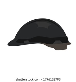 Black safety helmet on white background,vector