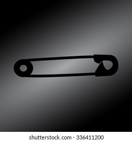 Black safety pins silhouettes