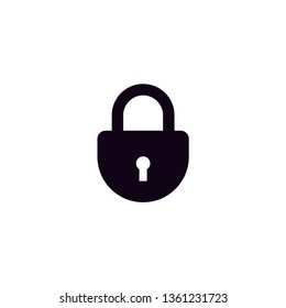 black safety security padlock vector with white background