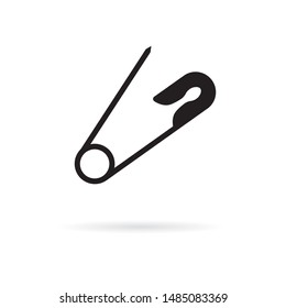 black safety-pin icon- vector illustration
