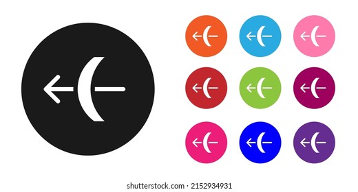 Black Sagittarius zodiac sign icon isolated on white background. Astrological horoscope collection. Set icons colorful. Vector