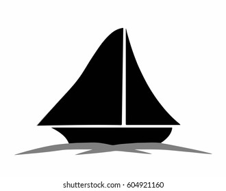 black sailboat silhouette vector 