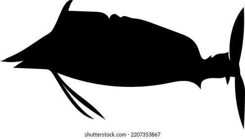 black sailfish silhouette vector logo