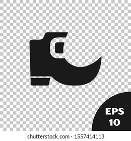Black Saint Patricks day irish tradition leprechaun boots icon isolated on transparent background.  Vector Illustration