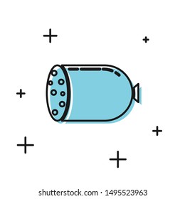 Black Salami sausage icon isolated on white background. Meat delicatessen product.  Vector Illustration