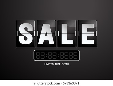 black Sale banner. Limited time offer vector