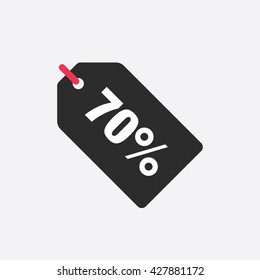 Black Sale Tag Vector Icon 70 Percent