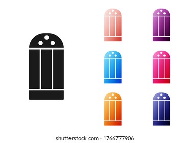 Black Salt icon isolated on white background. Cooking spices. Set icons colorful. Vector