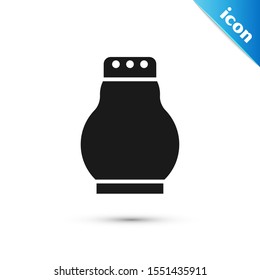Black Salt and pepper icon isolated on white background. Cooking spices.  Vector Illustration