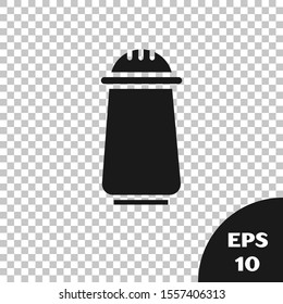 Black Salt and pepper icon isolated on transparent background. Cooking spices.  Vector Illustration