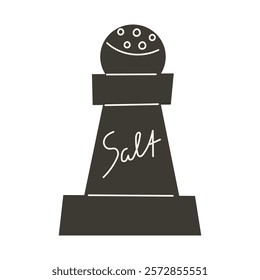 Black Salt Shaker with the Word Salt Engraved