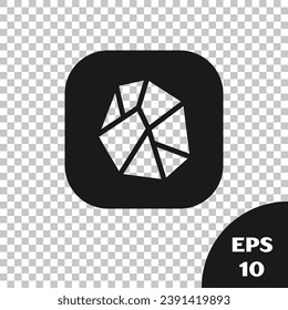 Icono de piedra de Sal negra aislado en fondo transparente.  Vector