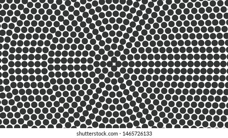 black same size dots vector illustration in circle 