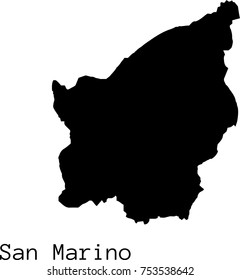 Black  San Marino map vector silhouette