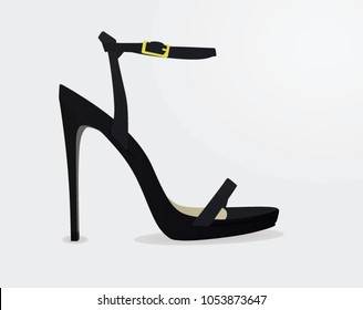Black sandal. vector illustration