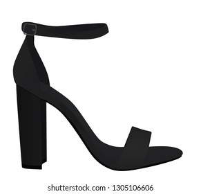Black sandal. vector illustration