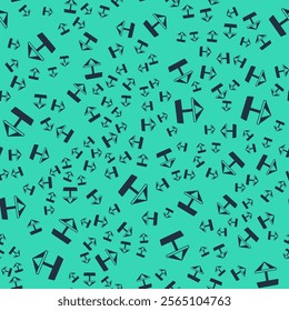 Black Sandbox for kids with sand and umbrella icon isolated seamless pattern on green background.  Vector