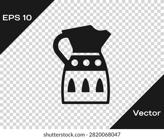 Black Sangria pitcher icon isolated on transparent background. Traditional spanish drink.  Vector