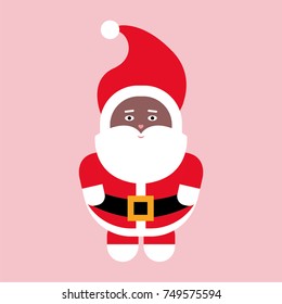 Black Santa Claus Character Vector
