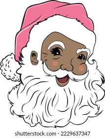 Black Santa Claus With Pink Hat