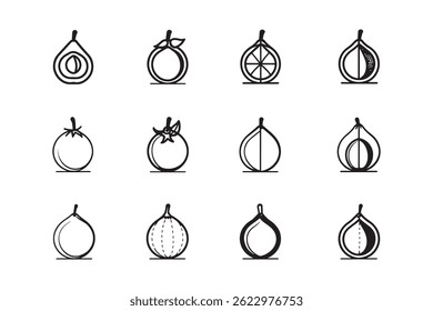 Arte de línea simple de zapote negro