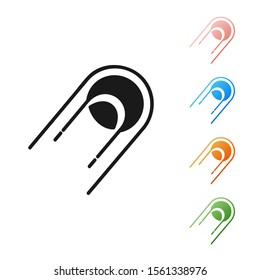 Black Satellite icon isolated on white background. Set icons colorful. Vector Illustration