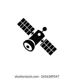 Un satélite negro con un fondo blanco
