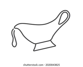 icono del barco de salsa negro - ilustración vectorial