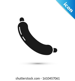Black Sausage icon isolated on white background. Grilled sausage and aroma sign.  Vector Illustration