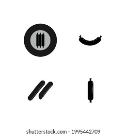 black sausage logo illustration design