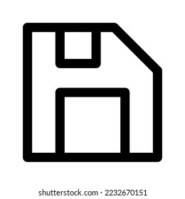 Black save icon with white background