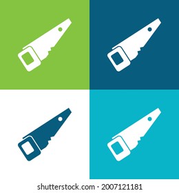 Black Saw Flat four color minimal icon set