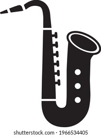 Icono saxofón negro. Ilustración de concepto vectorial para el diseño.