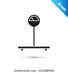 Black Scale icon isolated on white background. Logistic and delivery. Weight of delivery package on a scale.  Vector Illustration