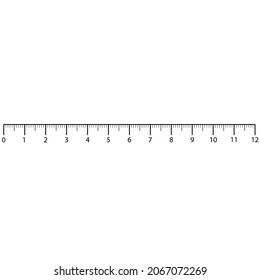 Black scale lines 1 to 12 on a white background