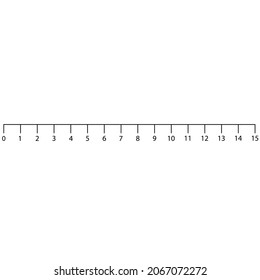 Black scale lines 1 to 15 on a white background