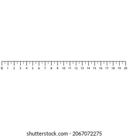 Black scale lines 1 to 20 on a white background