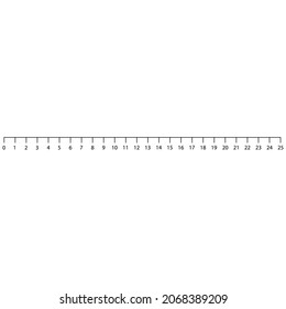 Black scale lines 1 to 25 on a white background